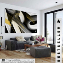 Canvas d'art Abstrait tendance 40x60" Black White