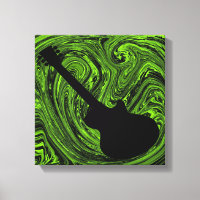 Canvas de guitare Abstraite, Vert