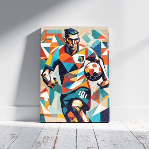 Toile Canvas de joueur de football Cubiste Imprimer