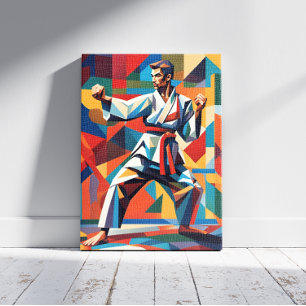 Toile Canvas de karaté Cubism Imprimer