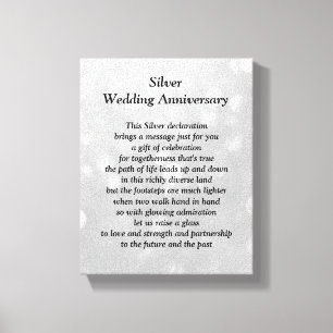 Toile Canvas de l'anniversaire du Mariage d'argent