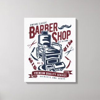 Toile Canvas de logo vintage Barbershop Chair