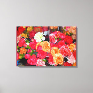 Toile Canvas de mélange de fleurs de carnation