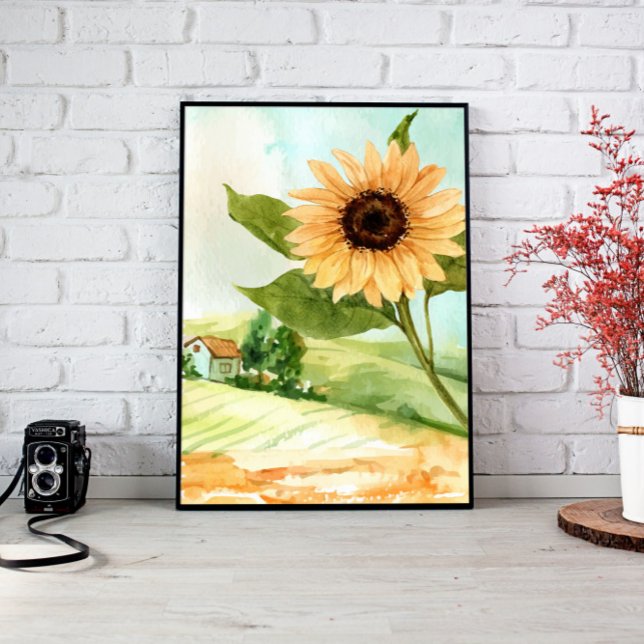 Toile Canvas de mur de tournesol (living room décor, above bed wall art, modern home décor, nursery wall art, large wall décor, canvas)