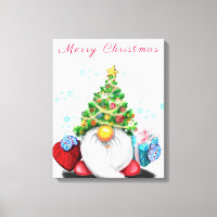 Canvas de Noël Imprimer cadeau cadeau Gnome avec c