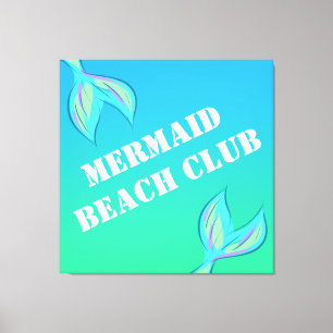 Toile Canvas du club de plage Mermaid Imprimer