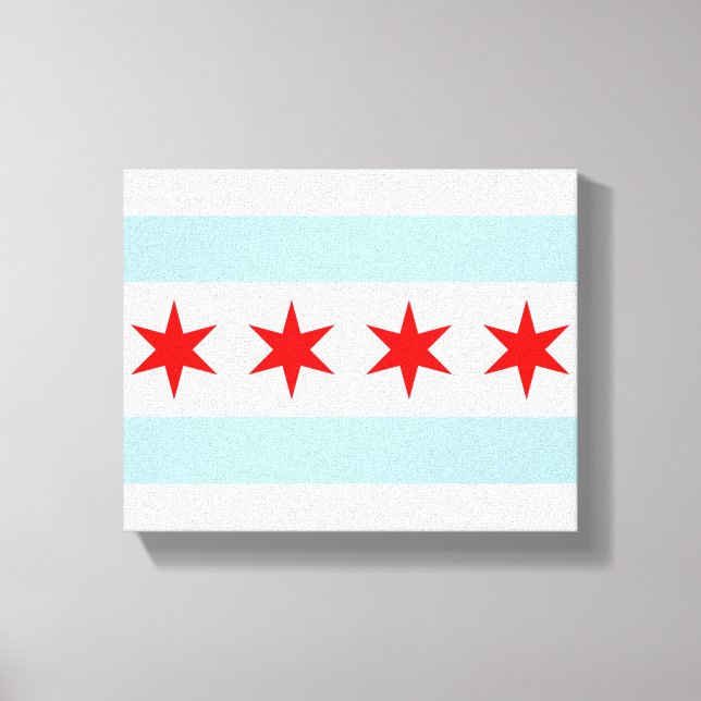 Toile Canvas du drapeau de Chicago (Recto)