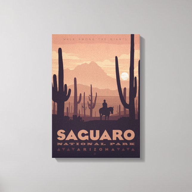 Toile Canvas du parc national du Saguaro vintage Imprime (Recto)
