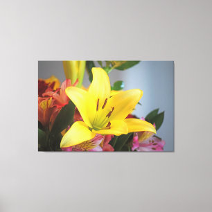 Toile Canvas Jaune Asiatique Enveloppé Lily