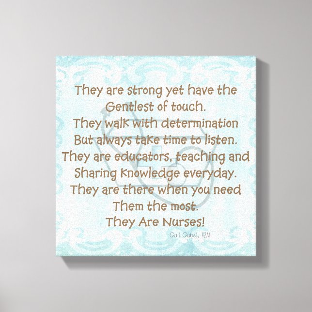 Toile Canvas Nurse Poem Mur Art "Ce Sont Des Infirmières (Recto)
