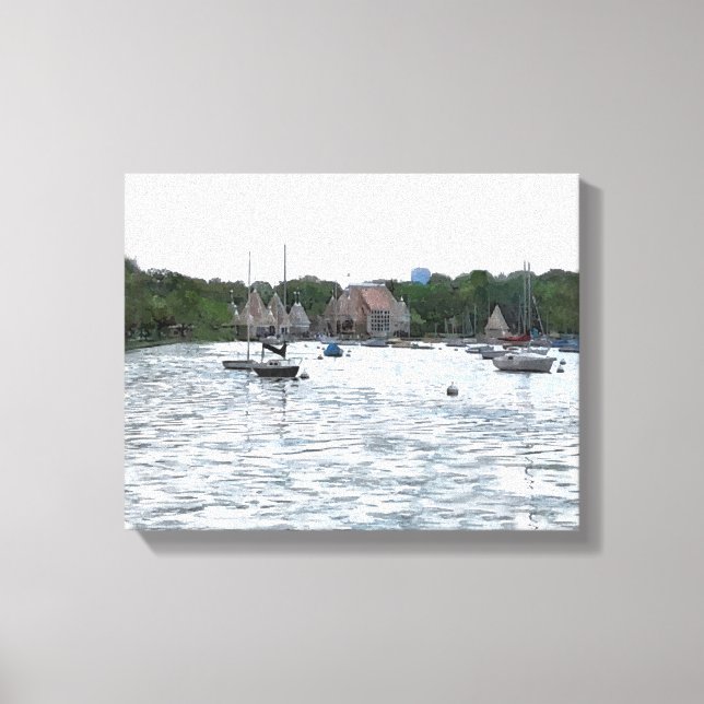 Toile CANVAS : Pavillon du lac Harriet et bateaux_ (Recto)