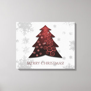 Toile Canvas Red Festif Christmas Tree Imprimer