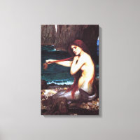 Canvas Vintage de sirène d'eau Imprimer
