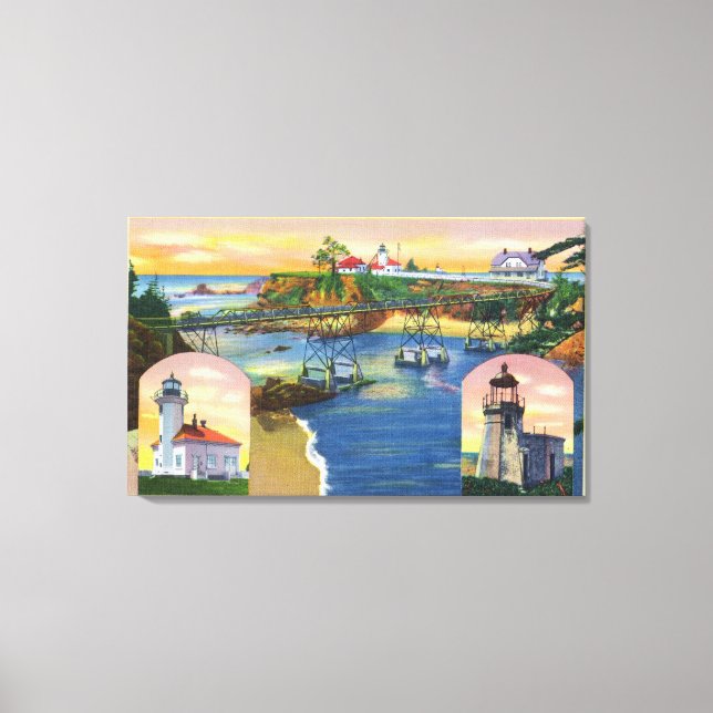 Toile Cape Arago Bridge et Lighthouse Mouth (Recto)