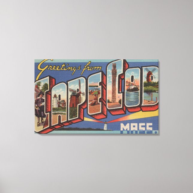 Toile Cape Cod, MassachusettsScènes de grandes lettres (Recto)