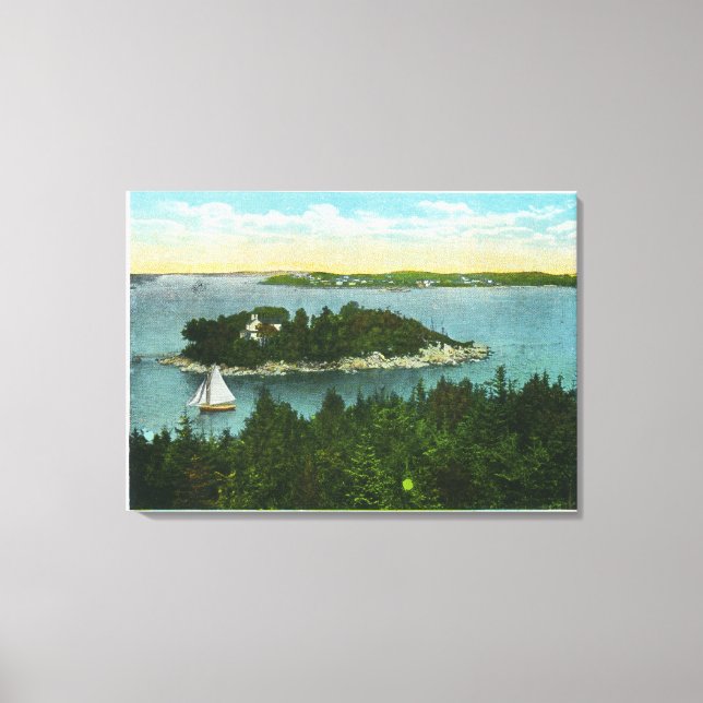 Toile Cape Elizabeth Vue de deux phares (Recto)