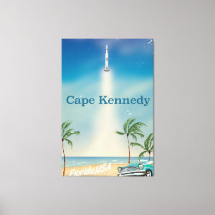 Toile Cape Kennedy vintage Saturn cinq poster de fusée