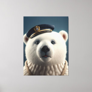 Toile Capitaine du pilote d'ours polaire