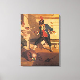 Toile Capitaine pirate vintage, combat à l'épée par NC W