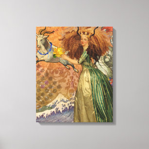 Toile Capricorn Femme Chèvre Whimsical Amusant