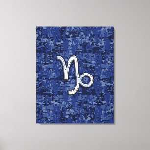 Toile Capricorn Zodiac Connexion bleu marine camo numéri