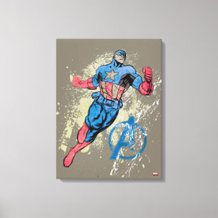 Toile Captain America Vengeur Graphique Grunge