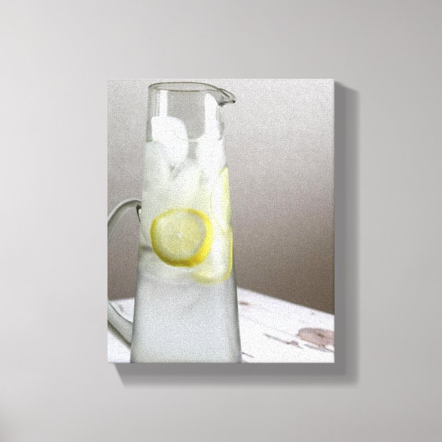 Toile Carafe de citron Lime Couleur d'eau de glace 8x10 (Recto)