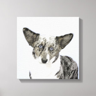 Toile Cardigan Welsh Corgi Peinture - Art Chien original