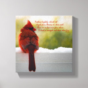 Toile Cardinal avec le visiteur du poème 8" de ciel x8 