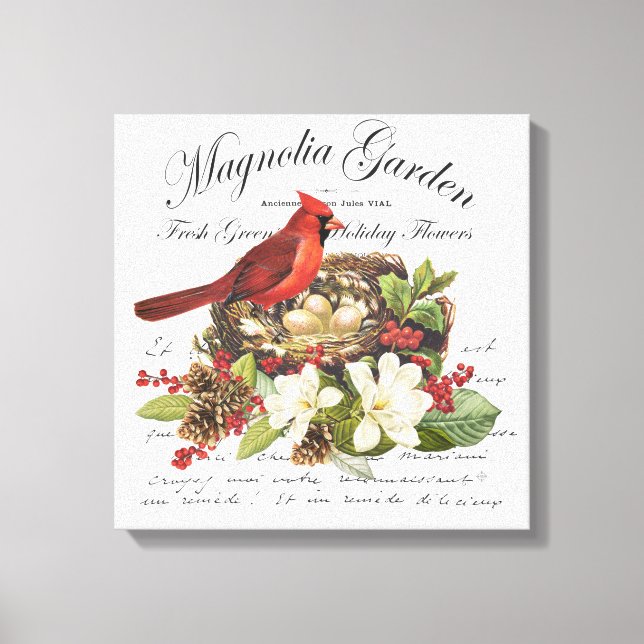 Toile Cardinal de Noël Vintage (Recto)