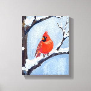Toile Cardinal rouge   Peinture aquarelle des fêtes de f