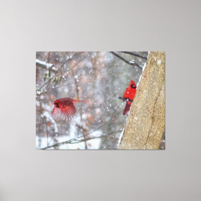 Toile Cardinaux dans la neige (Recto)