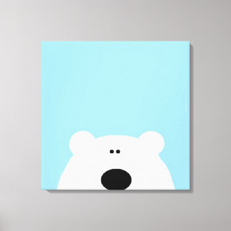 Toile Caricature d'art bleu Ours polaire