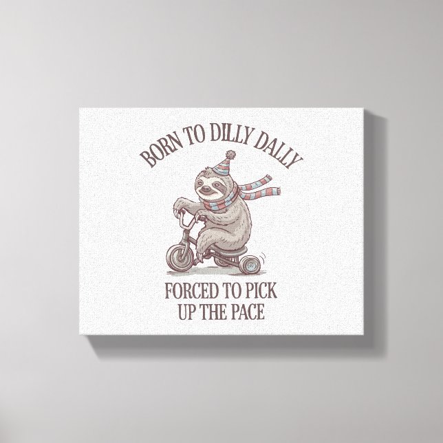 Toile Caricature moto Lazy Sloth Retro (Recto)