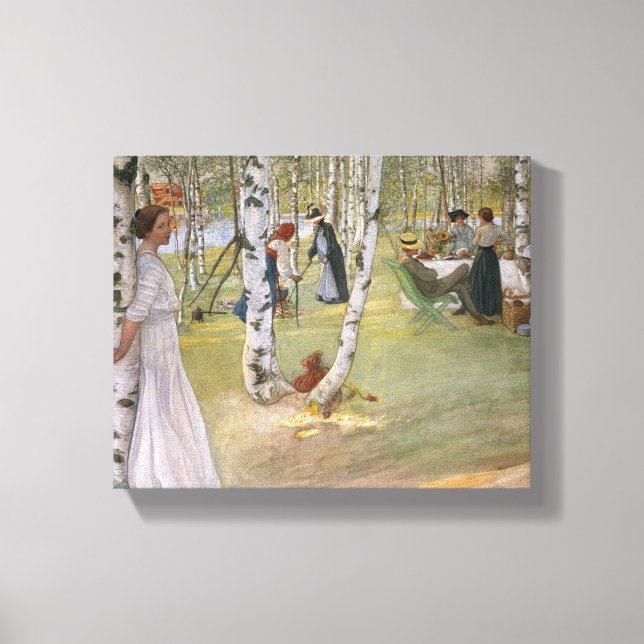 Toile Carl Larsson - Petit Déjeuner En Plein Air (Recto)