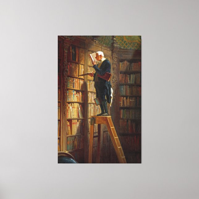 Toile Carl Spitzweg - Le ver de livre (Recto)