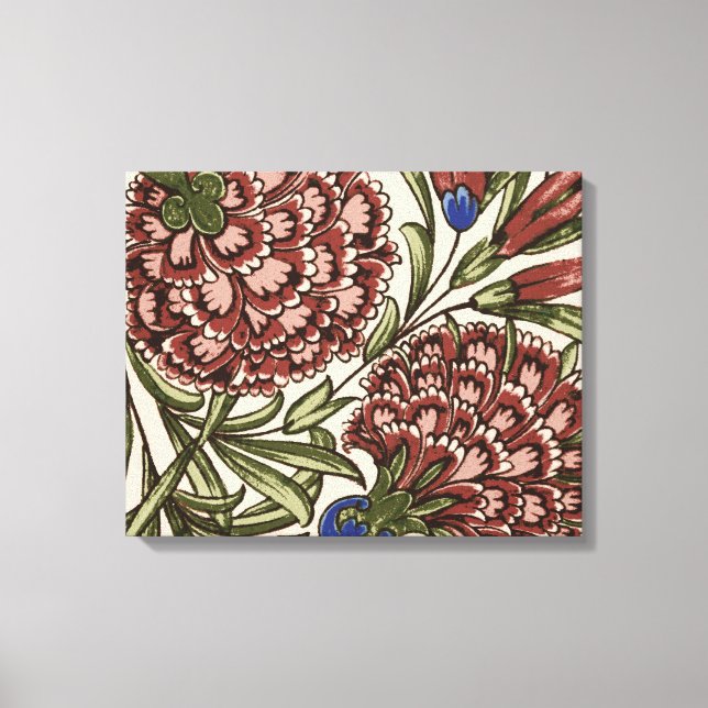 Toile Carnation Carrelage Fleur Antique Art Rustique (Recto)
