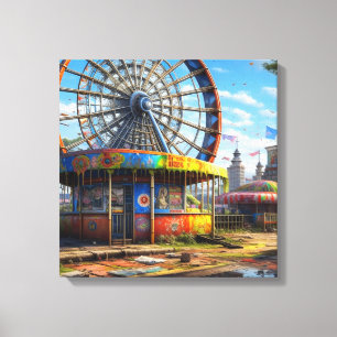 Toile Carnaval abandonné Ferris Wheel Ai art