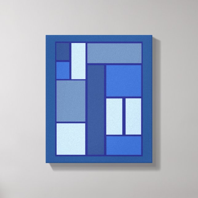 Toile Carré bleu géométrique - forme et couleur d'émotio (Recto)