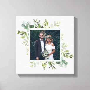 Toile Carré photo Eucalyptus Green Foliage Mariage
