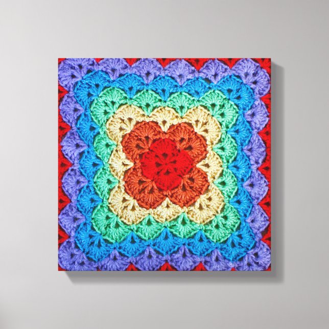 Toile Carré Rainbow Crochet Granny (Recto)