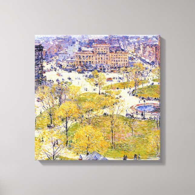 Toile Carré syndical au printemps par Frederick Childe H (Recto)