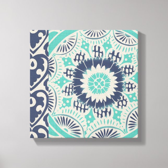 Toile Carreau bleu Batik III (Recto)