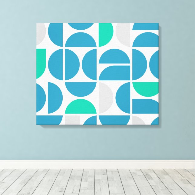 Toile Carreaux aquatiques du milieu du siècle (Insitu (Plancher de Bois))