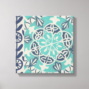 Toile Carrelage Batik Bleu I