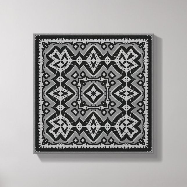 Toile Carrelage noir et gris Abstrait (Recto)