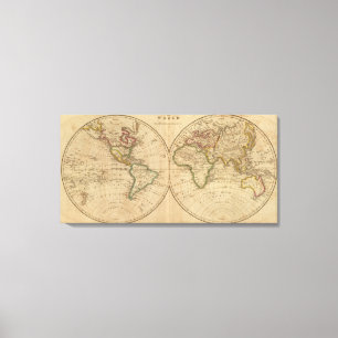 Toile Carte 4 du monde