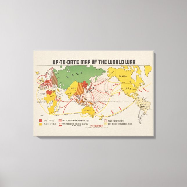 Toile Carte à jour de la guerre mondiale (1942) (Recto)
