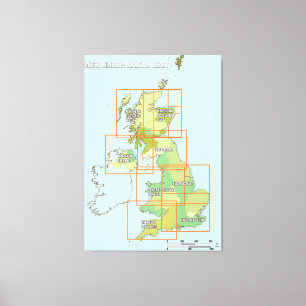 Toile Carte aérienne du Royaume-Uni