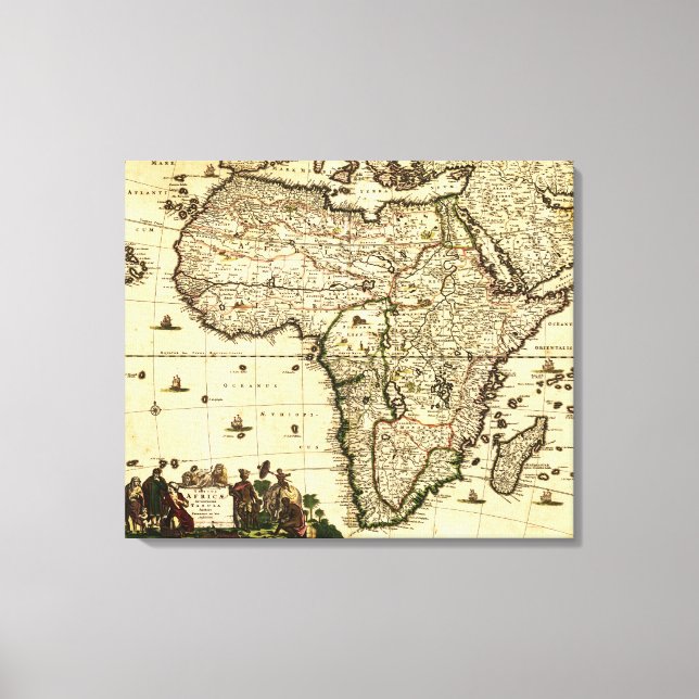 Toile Carte AfriquePanoramiqueAfrique 2 (Recto)